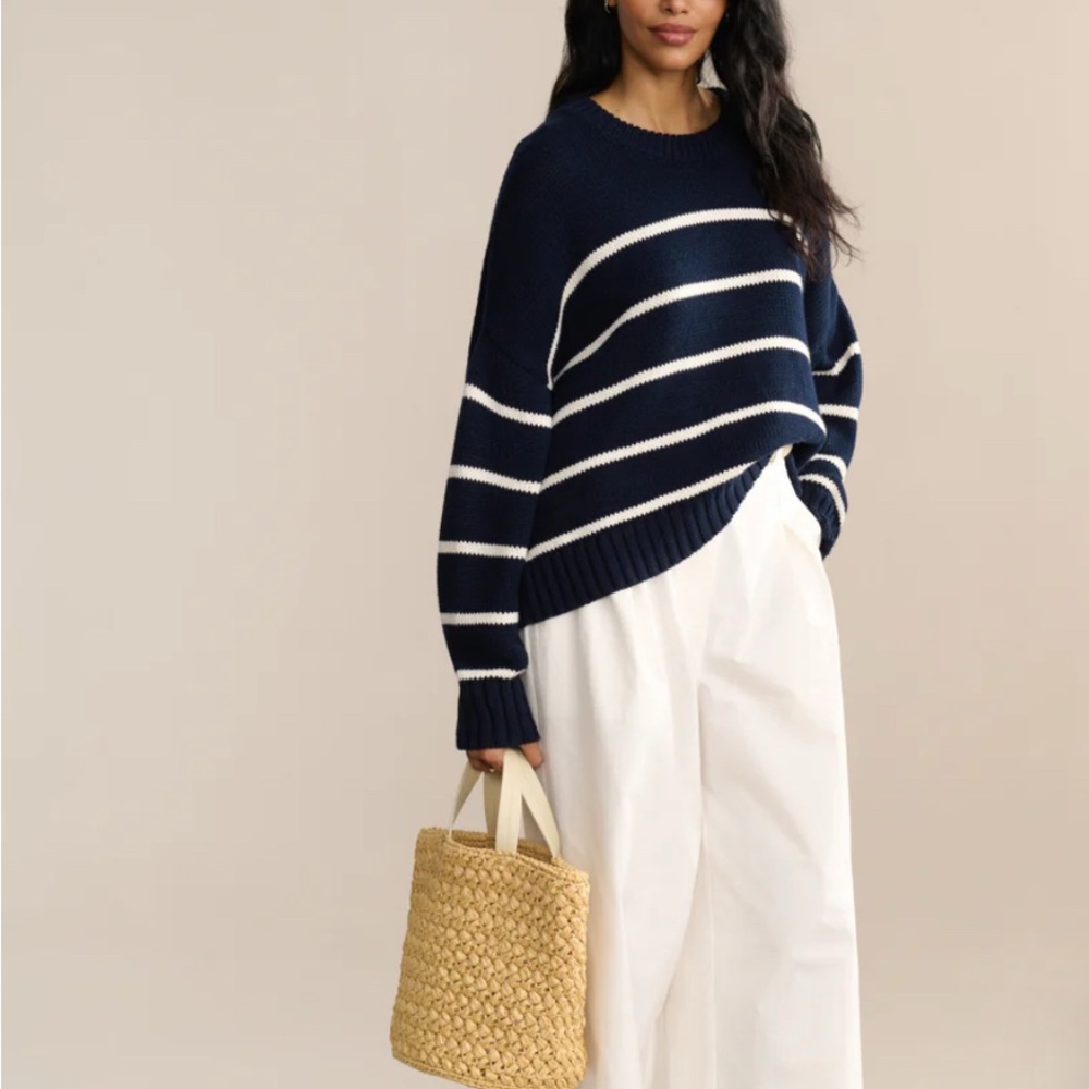 Jenni Kayne Navy and White Striped Sweater